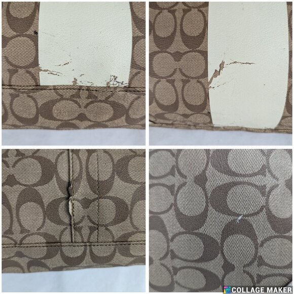 Vintage Coach Heritage Stripe Tattersall Signature Brown/Beige Handbag - Picture 10 of 16